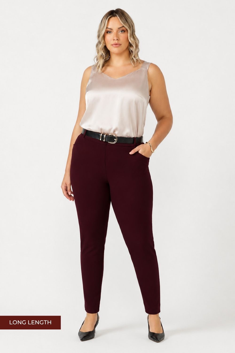 Corbin Pant in Wine Smart Crepe