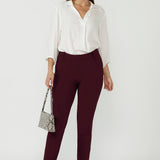 Corbin Pant in Wine Smart Crepe
