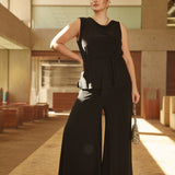 Caspian Palazzo Pant in Black