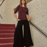 Caspian Palazzo Pant in Black