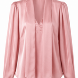 One of a Kind - Celine Top in Blush Satin