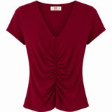 One of a Kind - Harvey Top with Cap Sleeve in Ruby