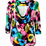 One of a Kind - Kyrie Top in Rainbow Flower