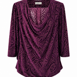 One of a Kind - Kyrie Top in Plum Printed Burnout