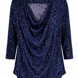 One of a Kind - Kyrie Top in Midnight Printed Burnout