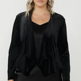 Romy Fluid Jacket in Black Velour