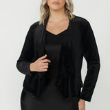 Romy Fluid Jacket in Black Velour