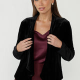Romy Fluid Jacket in Black Velour