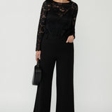 Sabrina Top in Black Lace