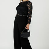 Sabrina Top in Black Lace