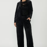 Tuxedo Pant in Black Velour