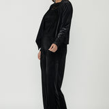 Tuxedo Pant in Black Velour