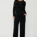 Tuxedo Pant in Black Velour