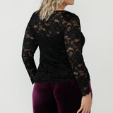 Sabrina Top in Black Lace
