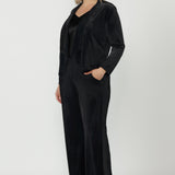 Tuxedo Pant in Black Velour