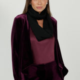 Romy Fluid Jacket in Wine Velour