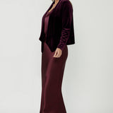 Romy Fluid Jacket in Wine Velour