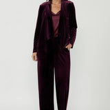 Tuxedo Pant in Wine Velour