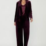 Tuxedo Pant in Wine Velour
