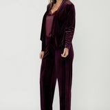 Romy Fluid Jacket in Wine Velour