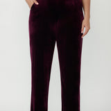 Tuxedo Pant in Wine Velour