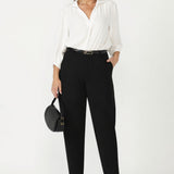Smart Crepe Liv Barrel Leg Pant in Black
