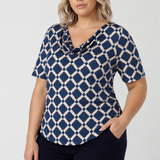 Daryl Top with Elbow Sleeve in Aperture