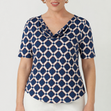 Daryl Top with Elbow Sleeve in Aperture