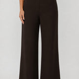 Drew Pant in Cocoa Smart Crepe