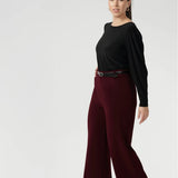 Drew Pant in Wine Smart Crepe