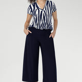 Emily Top in Navy Ripple
