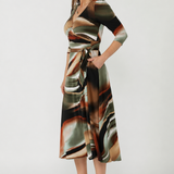 Fiona Wrap Dress in Sunset Mirage
