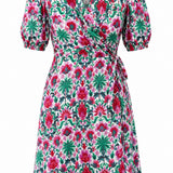Zero Waste - Esha Dress with Elbow Sleeve in White Lotus Stretch Silk