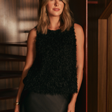 Fantail Shell Top in Black