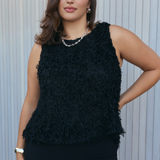 Fantail Shell Top in Black