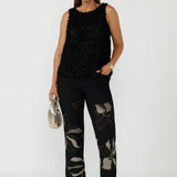 Fantail Shell Top in Black