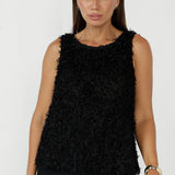 Fantail Shell Top in Black
