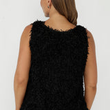 Fantail Shell Top in Black