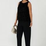 Fantail Shell Top in Black