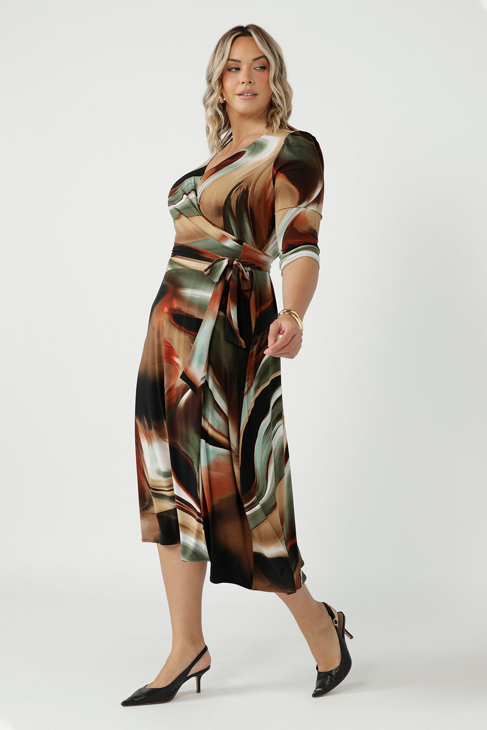Fiona Wrap Dress in Sunset Mirage