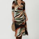 Fiona Wrap Dress in Sunset Mirage