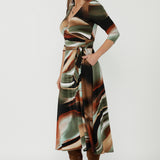 Fiona Wrap Dress in Sunset Mirage