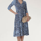 Fiona Wrap Dress in Tie Dye Jacquard