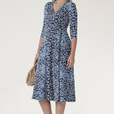 Fiona Wrap Dress in Tie Dye Jacquard