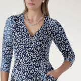 Fiona Wrap Dress in Tie Dye Jacquard