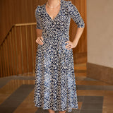 Fiona Wrap Dress in Tie Dye Jacquard