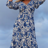 Melina Dress in Porcelain Jardin
