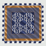 Fleur Collective Luxe Silk Scarf - French Navy/Toffee