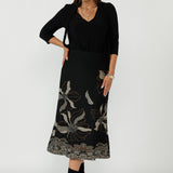 Gilded Noir Skirt in Black