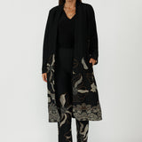Gilded Noir Trench Coat in Black